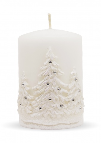 Pl білі зимові дерева свічки ролика маленькі