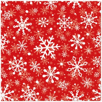Pl Serwetki Christmas Snowflakes Light Red
